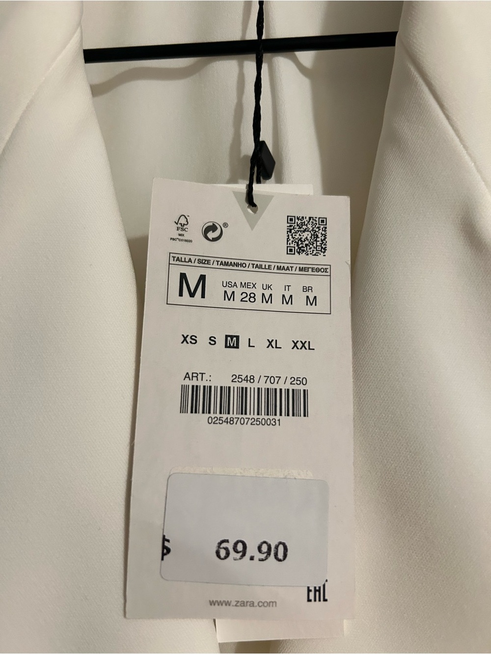 Zara White Women's Tailored Belted Blazer Dress - Picture 8 of 8